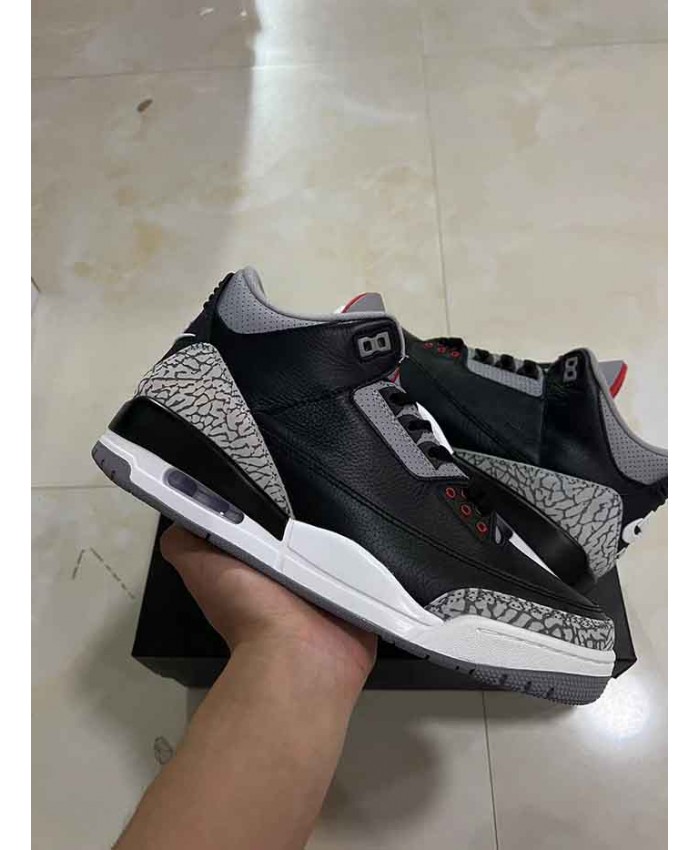 Air Jordan 3 Retro Black Cement Basketball Shoes