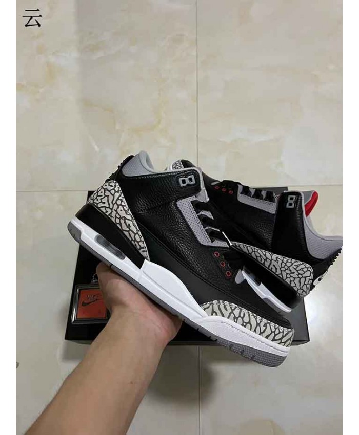 Air Jordan 3 Retro Black Cement Basketball Shoes