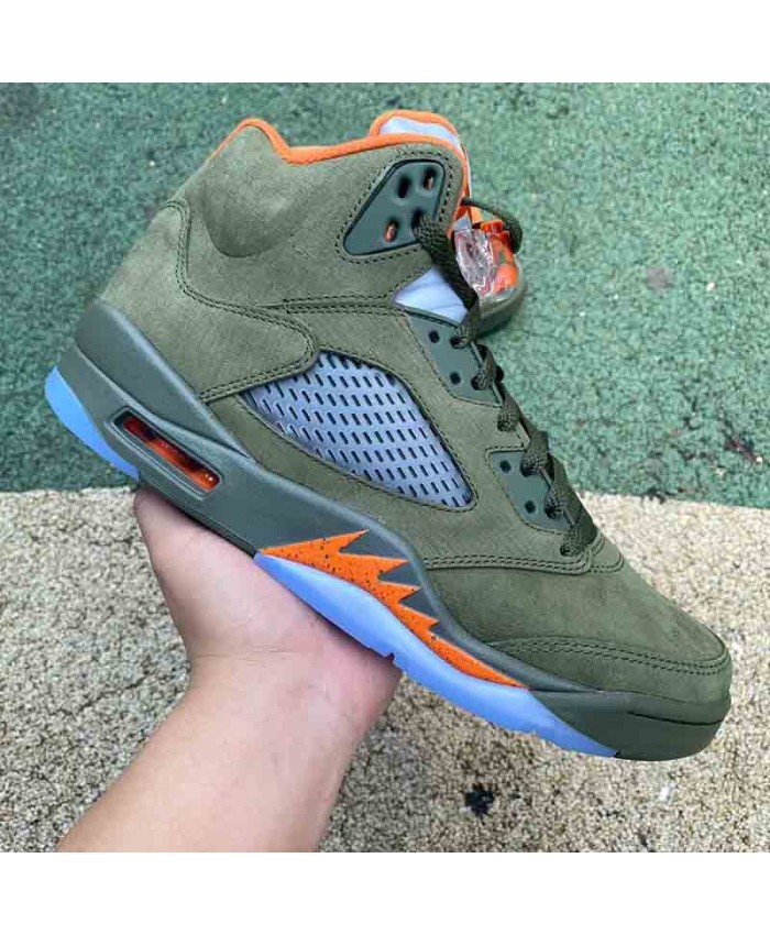 Air Jordan 5 Retro Olive Basketball Shoes