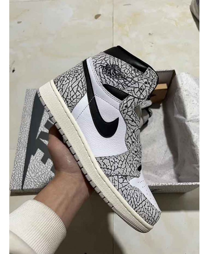 Air Jordan 1 High 0G White Cement Basketball Shoes