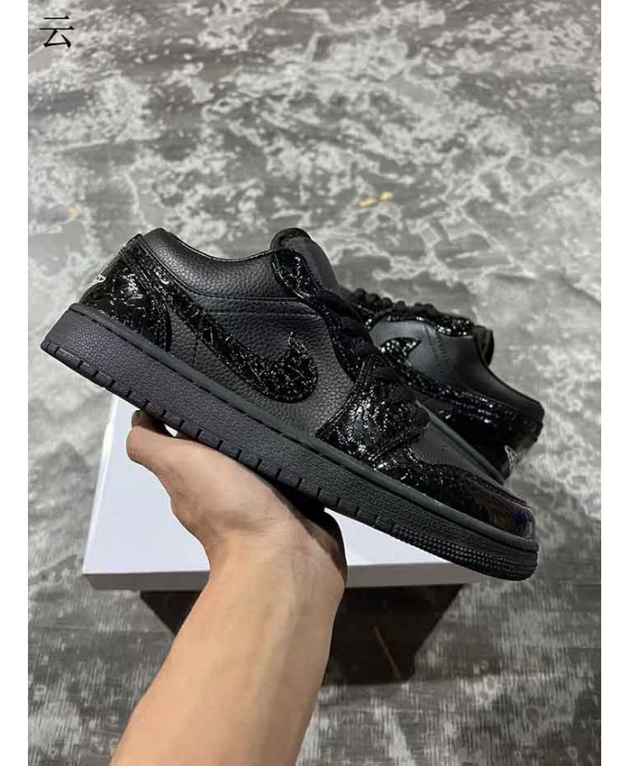 Air Jordan 1 Low Black Croc Basketball Shoes