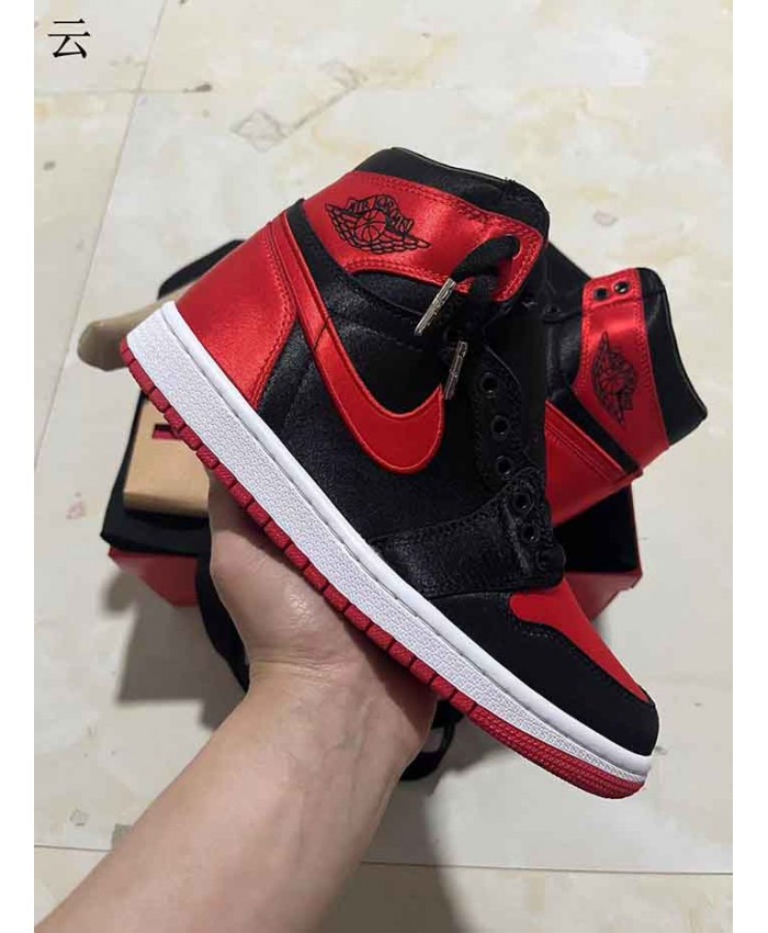 Air Jordan 1 High OG WMNS Satin Bred Basketball Shoes