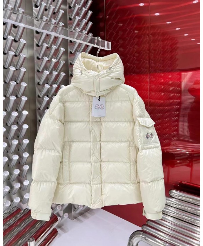 Luxury Hooded Down Jacket Elegant Winter Women Coat Cream