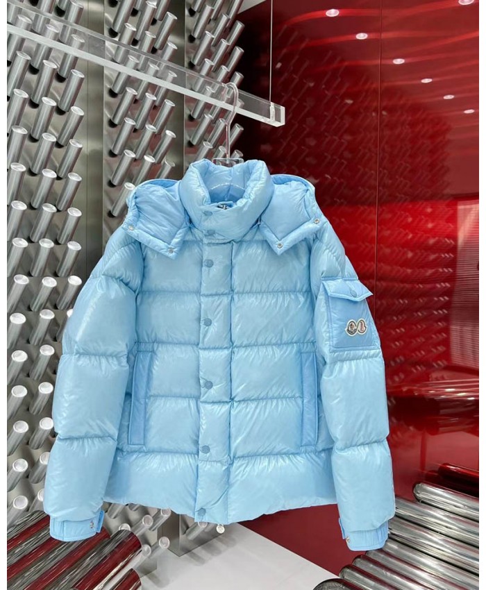 Luxury Hooded Down Jacket Elegant Winter Women Coat LightBlue