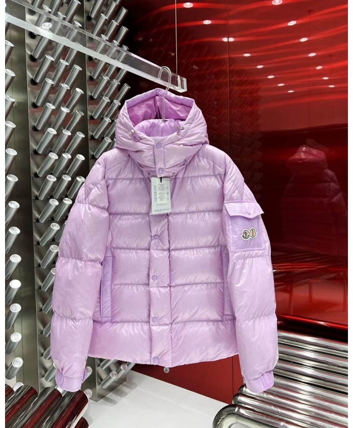 Luxury Hooded Down Jacket Elegant Winter Women Coat Purple