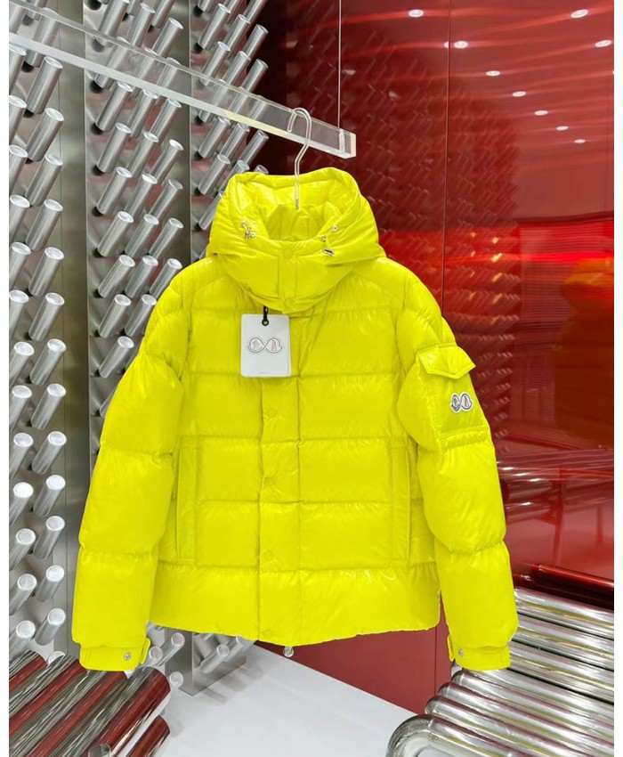 Luxury Hooded Down Jacket Elegant Winter Women Coat Yellow